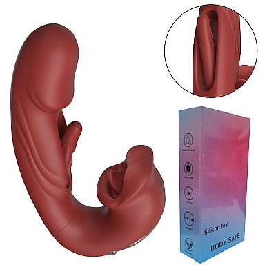 Vibrador de Ponto G e Clitóris com Boca e Dedilhar / Slap - ALWUP - SI