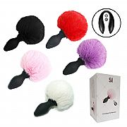 Plug Anal em Silicone - Pompom de Coelho com Vibro e Controle Remoto...